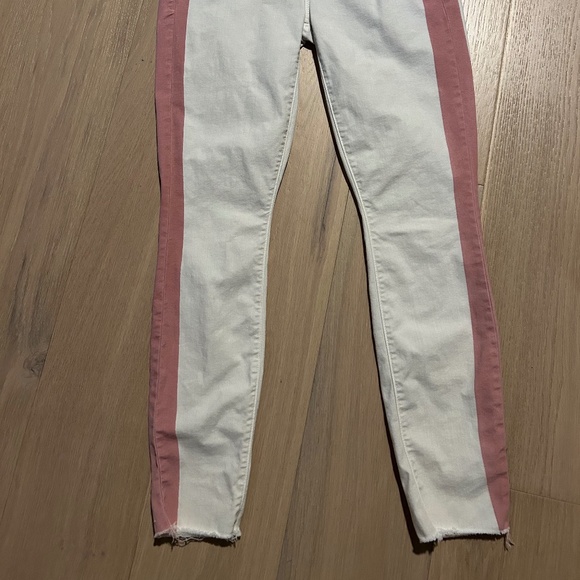 MOTHER The Looker Ankle Fray Ivory Rose Jeans Size 27 Trendy! - Picture 3 of 5
